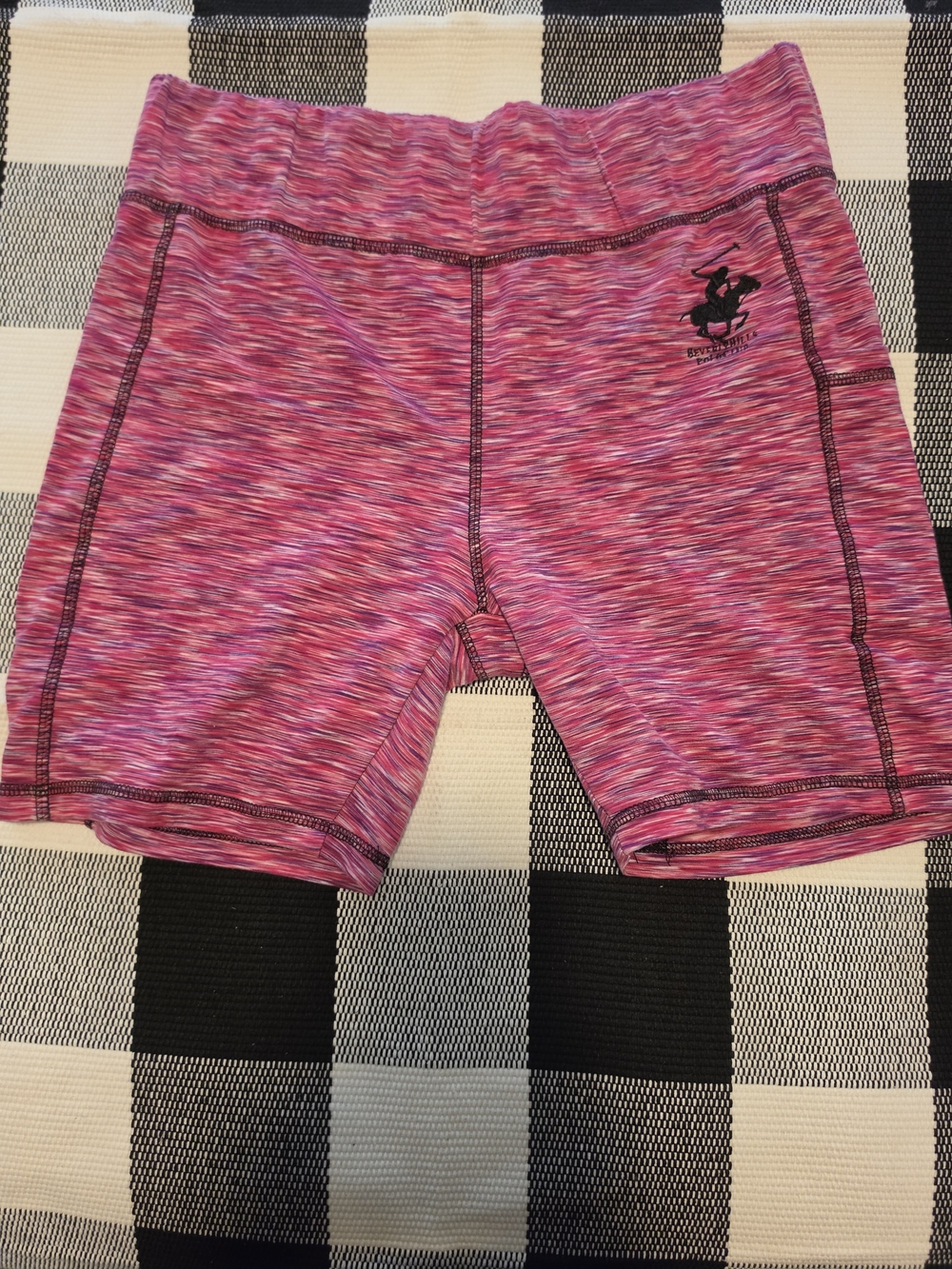 Beverly Hills Polo Club Pink Marled Athletic Bike Shorts